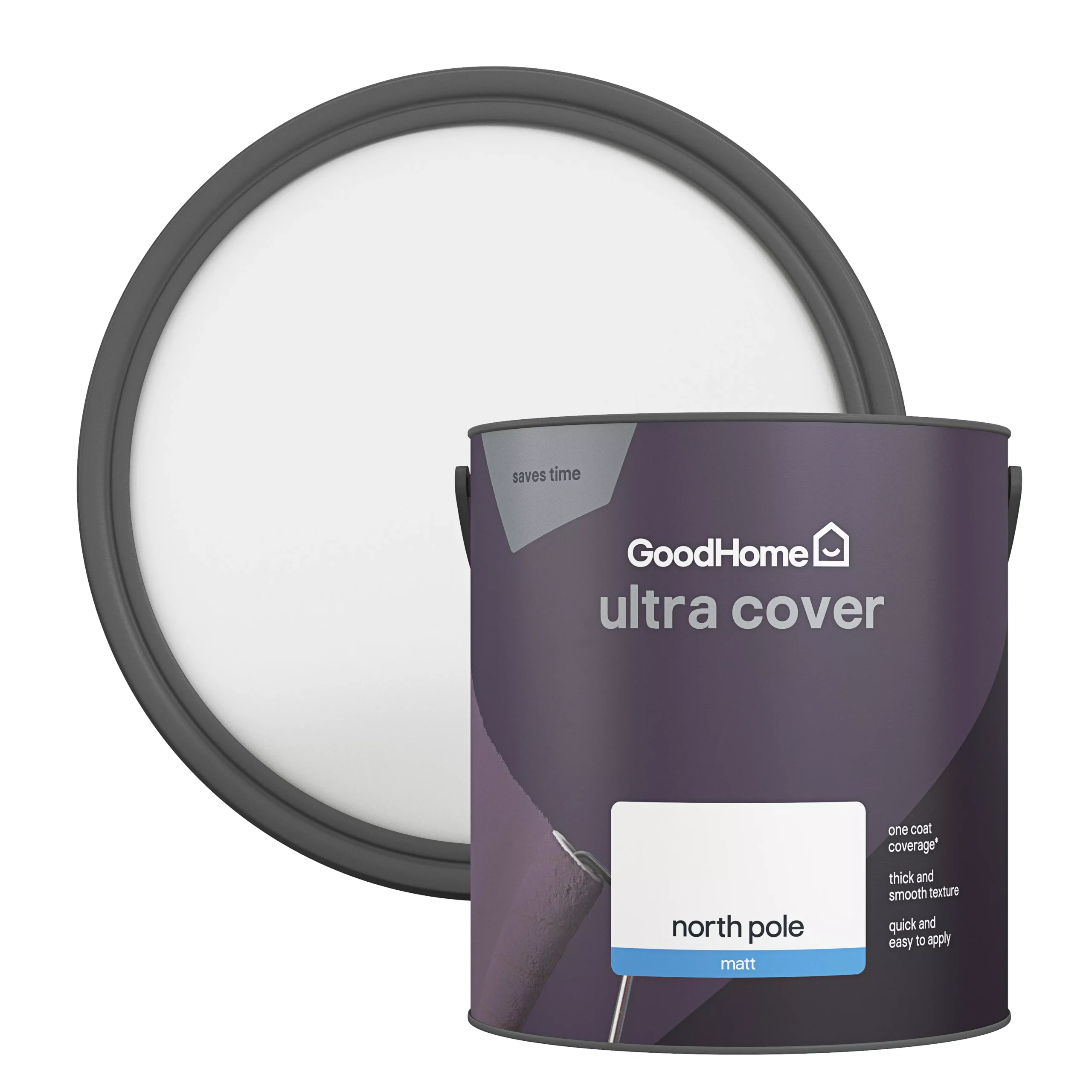 GoodHome Ultra Cover North Pole Matt Emulsion Paint, 2.5L 3 GoodHome Ultra Cover North Pole Matt Emulsion Paint, 2.5L