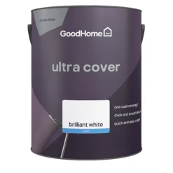 GoodHome Ultra Cover White Matt Emulsion Paint, 5L -Trade Points goodhome ultra cover white matt emulsion paint 5l5059340271507 02c