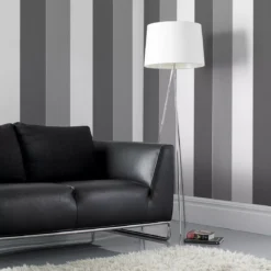 GoodHome Unity Grey & White Striped Textured Wallpaper Sample -Trade Points goodhome unity grey white striped textured wallpaper sample5397007016949 01i BQ