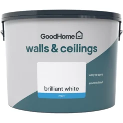 GoodHome Walls & Ceilings Brilliant White Vinyl Matt Emulsion Paint, 10L 5 GoodHome Walls & Ceilings Brilliant White Vinyl Matt Emulsion Paint, 10L -Trade Points goodhome walls ceilings brilliant white vinyl matt emulsion paint 10l5059340232027 02c