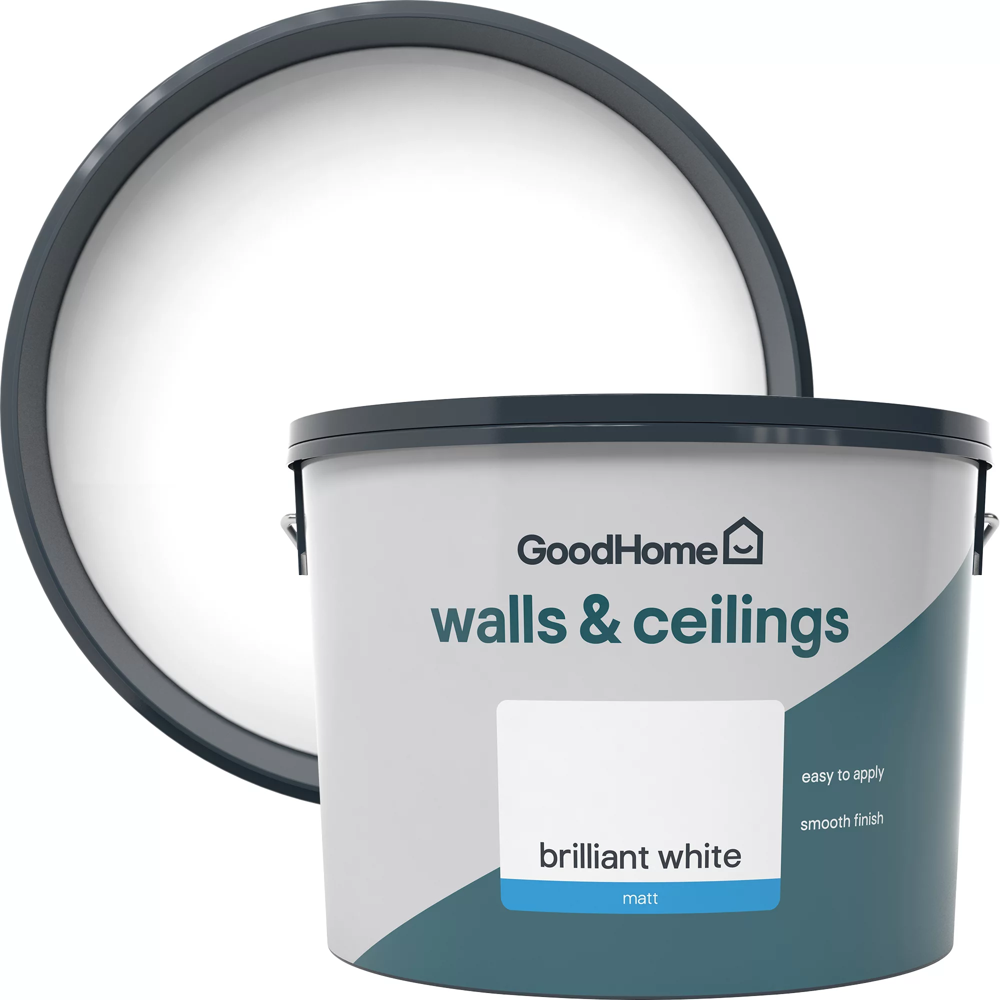 GoodHome Walls & Ceilings Brilliant White Vinyl Matt Emulsion Paint, 10L 3 GoodHome Walls & Ceilings Brilliant White Vinyl Matt Emulsion Paint, 10L