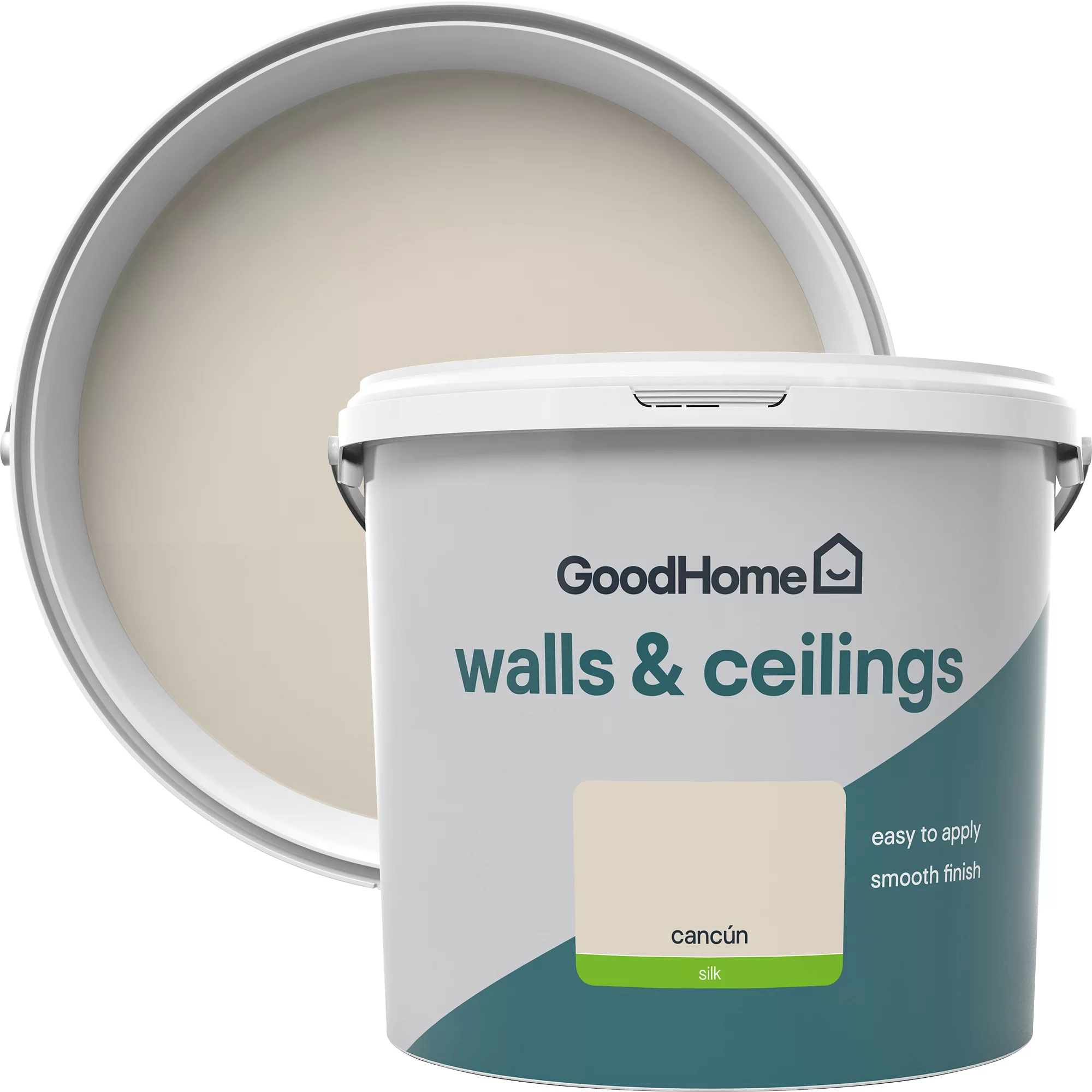GoodHome Walls & Ceilings Cancun Silk Emulsion Paint, 5L 3 GoodHome Walls & Ceilings Cancun Silk Emulsion Paint, 5L