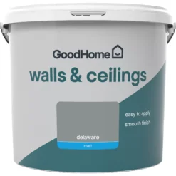 GoodHome Walls & Ceilings Delaware Matt Emulsion Paint, 5L -Trade Points goodhome walls ceilings delaware matt emulsion paint 5l3663602596509 02c