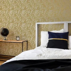 GoodHome Wavendon Yellow Sprig Silver Effect Textured Wallpaper -Trade Points goodhome wavendon yellow sprig silver effect textured wallpaper5059340410456 20i