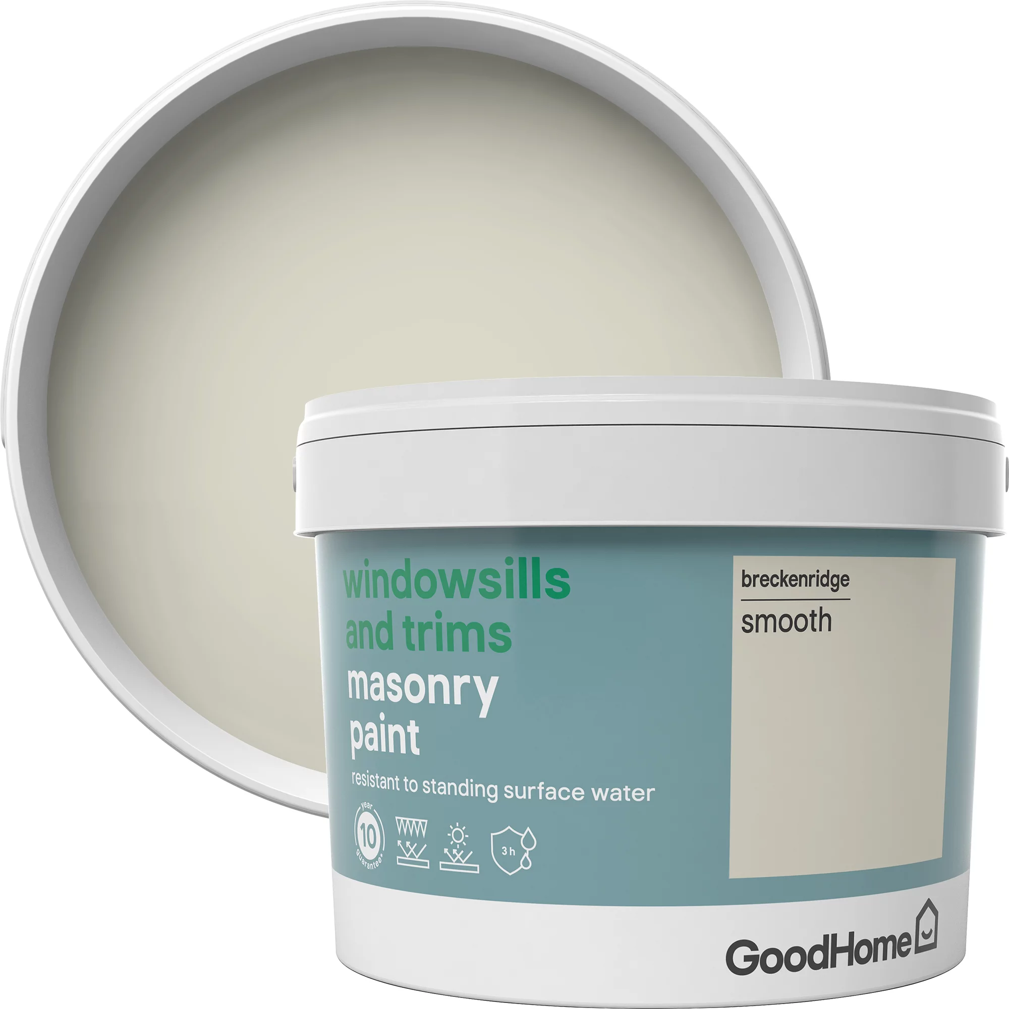 GoodHome Windowsills & Trims Breckenridge Smooth Matt Masonry Paint, 2.5L 3 GoodHome Windowsills & Trims Breckenridge Smooth Matt Masonry Paint, 2.5L