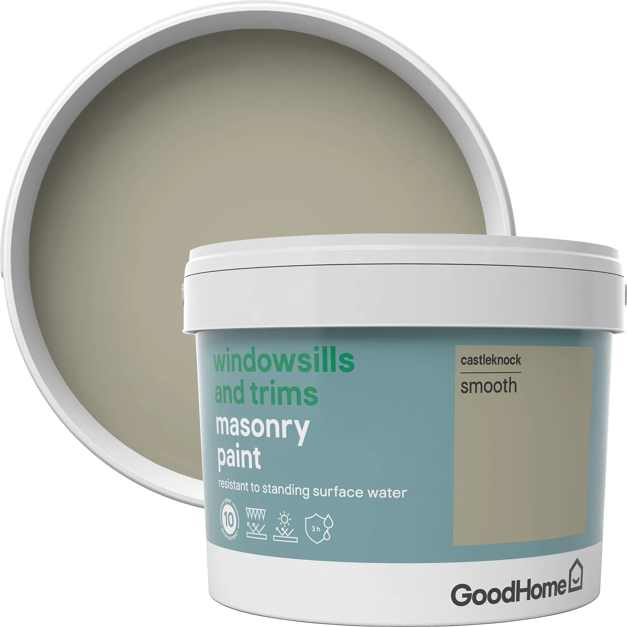 GoodHome Windowsills & Trims Castleknock Smooth Matt Masonry Paint, 2.5L 3 GoodHome Windowsills & Trims Castleknock Smooth Matt Masonry Paint, 2.5L