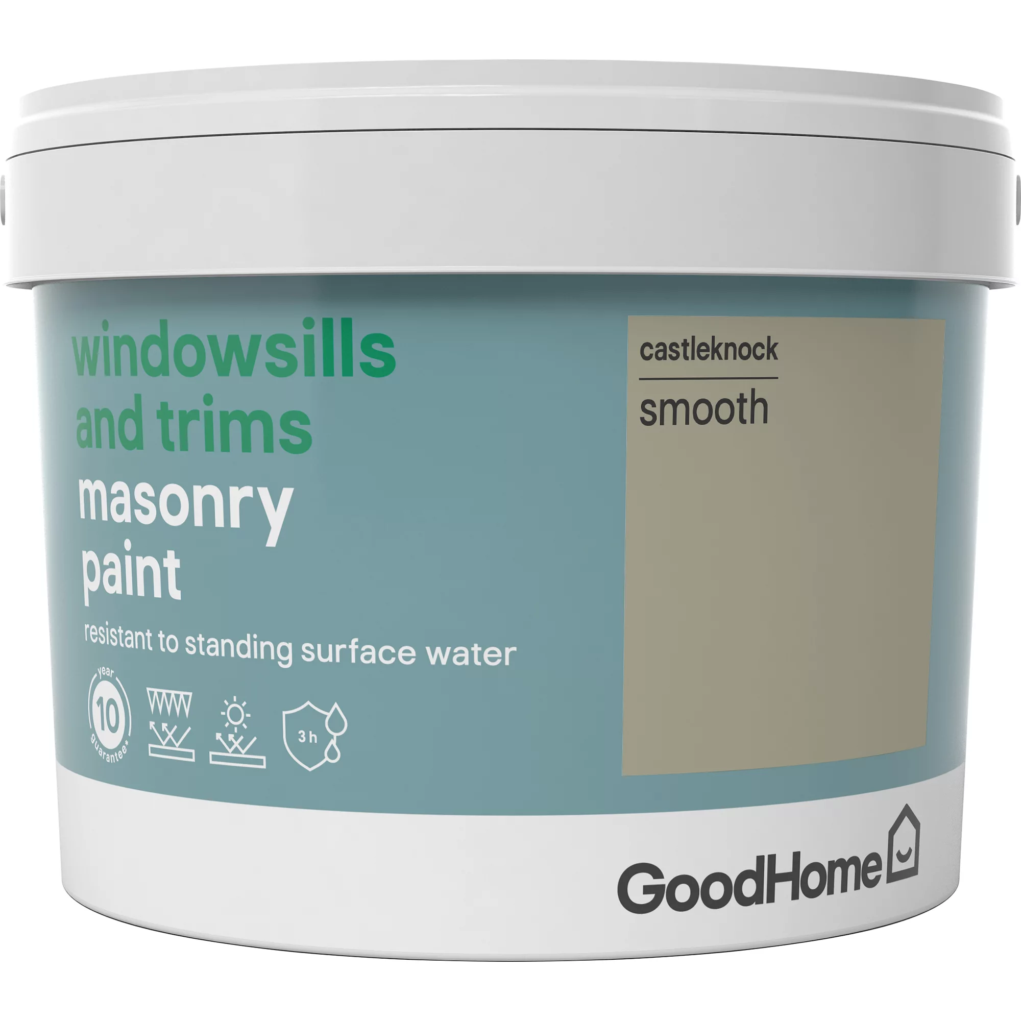 GoodHome Windowsills & Trims Castleknock Smooth Matt Masonry Paint, 2.5L 4 GoodHome Windowsills & Trims Castleknock Smooth Matt Masonry Paint, 2.5L - Image 2