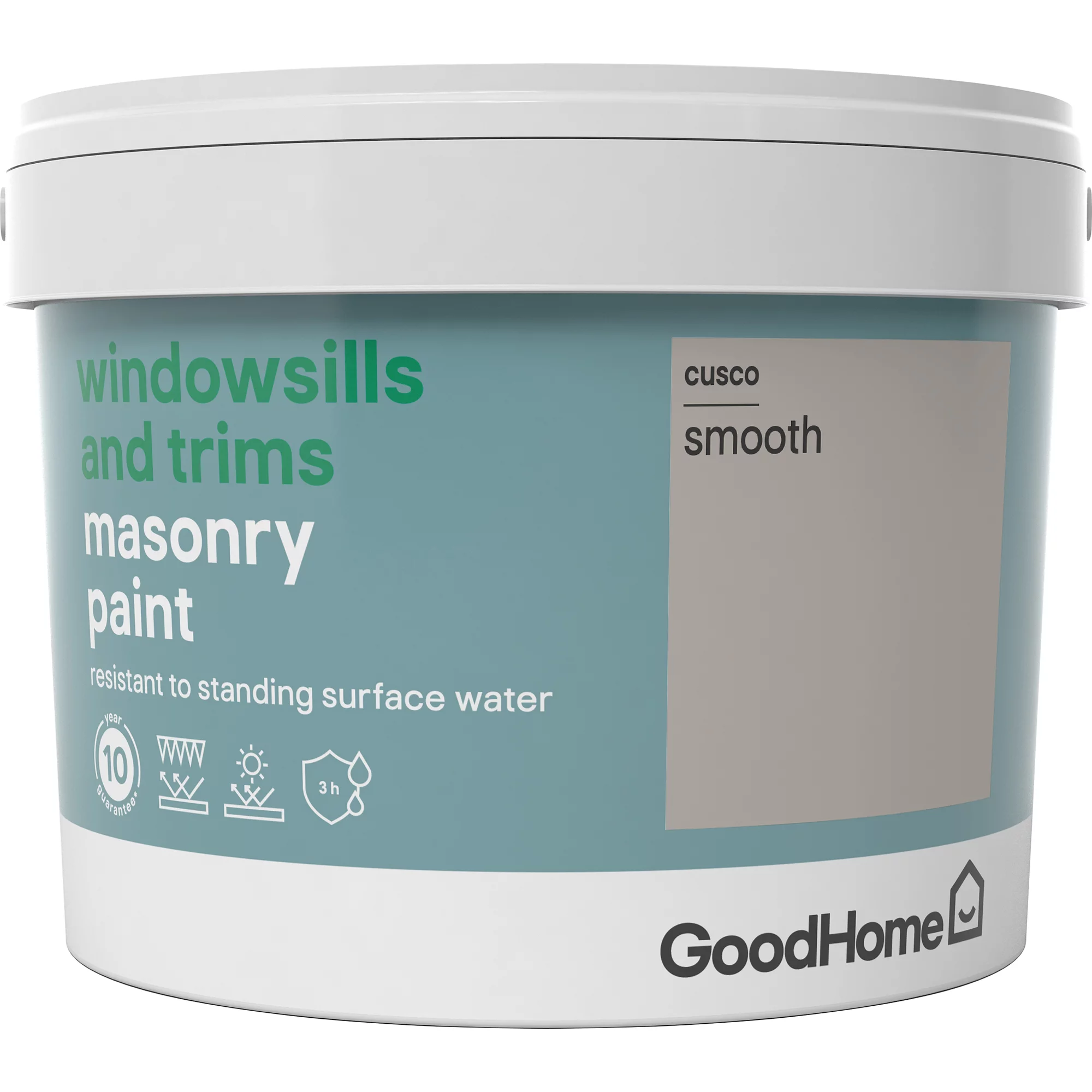 GoodHome Windowsills & Trims Cusco Smooth Matt Masonry Paint, 2.5L 4 GoodHome Windowsills & Trims Cusco Smooth Matt Masonry Paint, 2.5L - Image 2