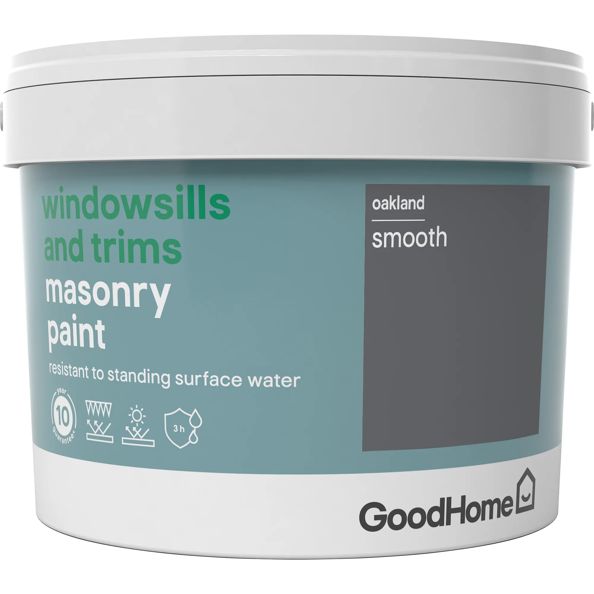 GoodHome Windowsills & Trims Oakland Smooth Matt Masonry Paint, 2.5L 4 GoodHome Windowsills & Trims Oakland Smooth Matt Masonry Paint, 2.5L - Image 2