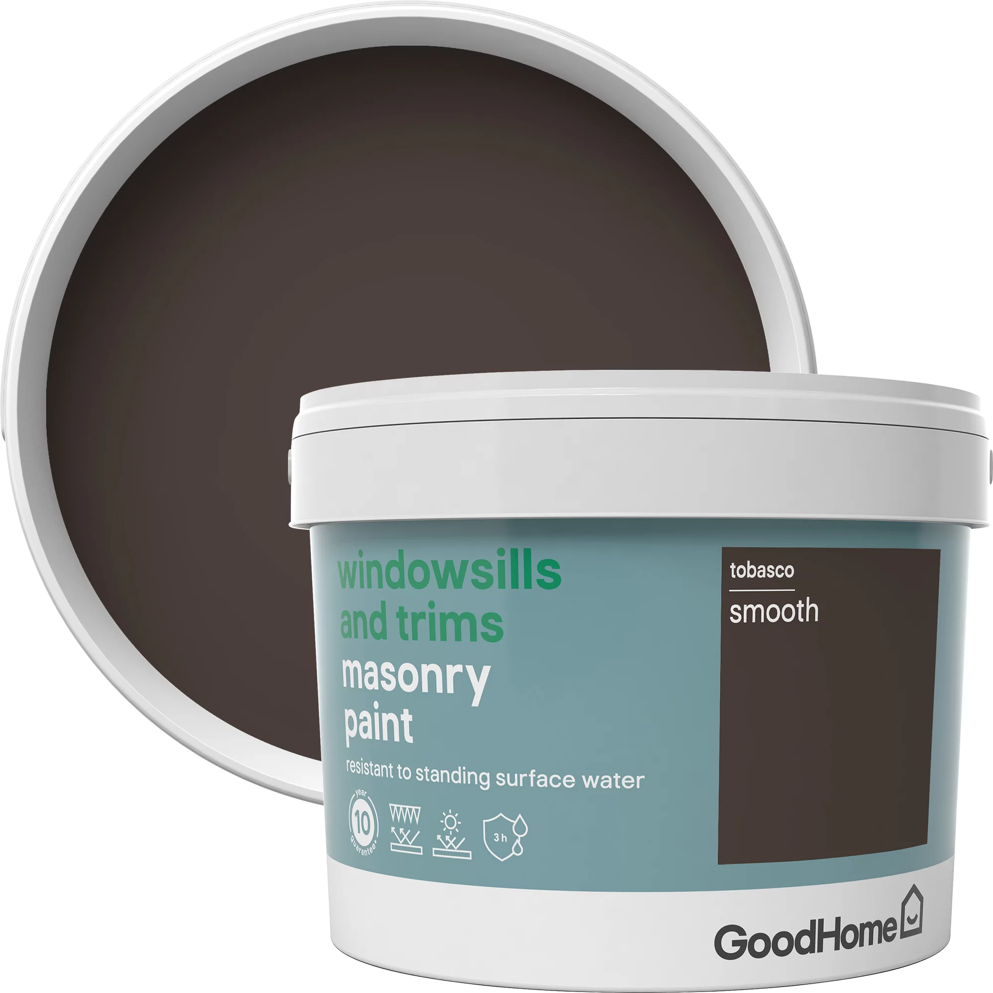 GoodHome Windowsills & Trims Tobasco Smooth Matt Masonry Paint, 2.5L 3 GoodHome Windowsills & Trims Tobasco Smooth Matt Masonry Paint, 2.5L