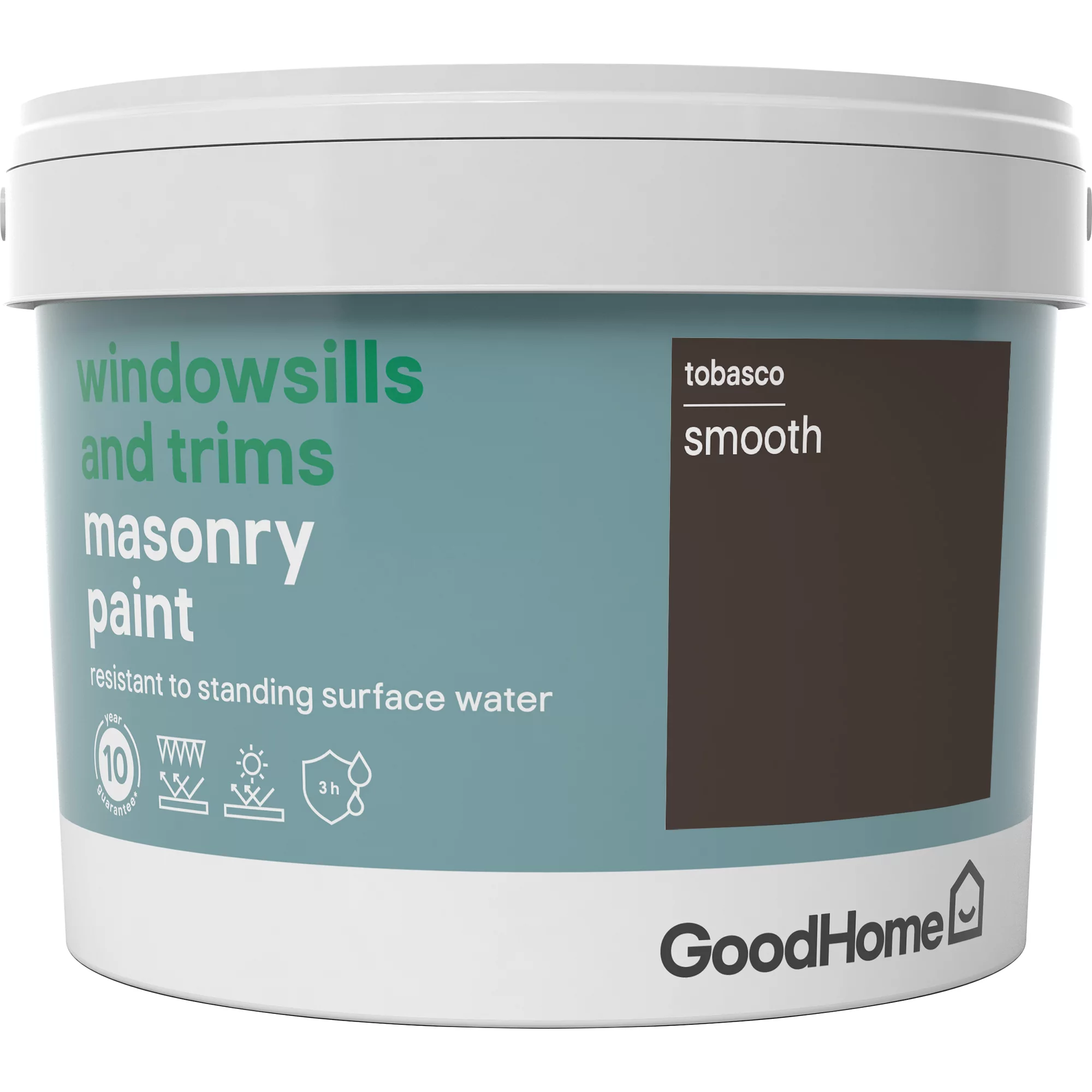 GoodHome Windowsills & Trims Tobasco Smooth Matt Masonry Paint, 2.5L 4 GoodHome Windowsills & Trims Tobasco Smooth Matt Masonry Paint, 2.5L - Image 2