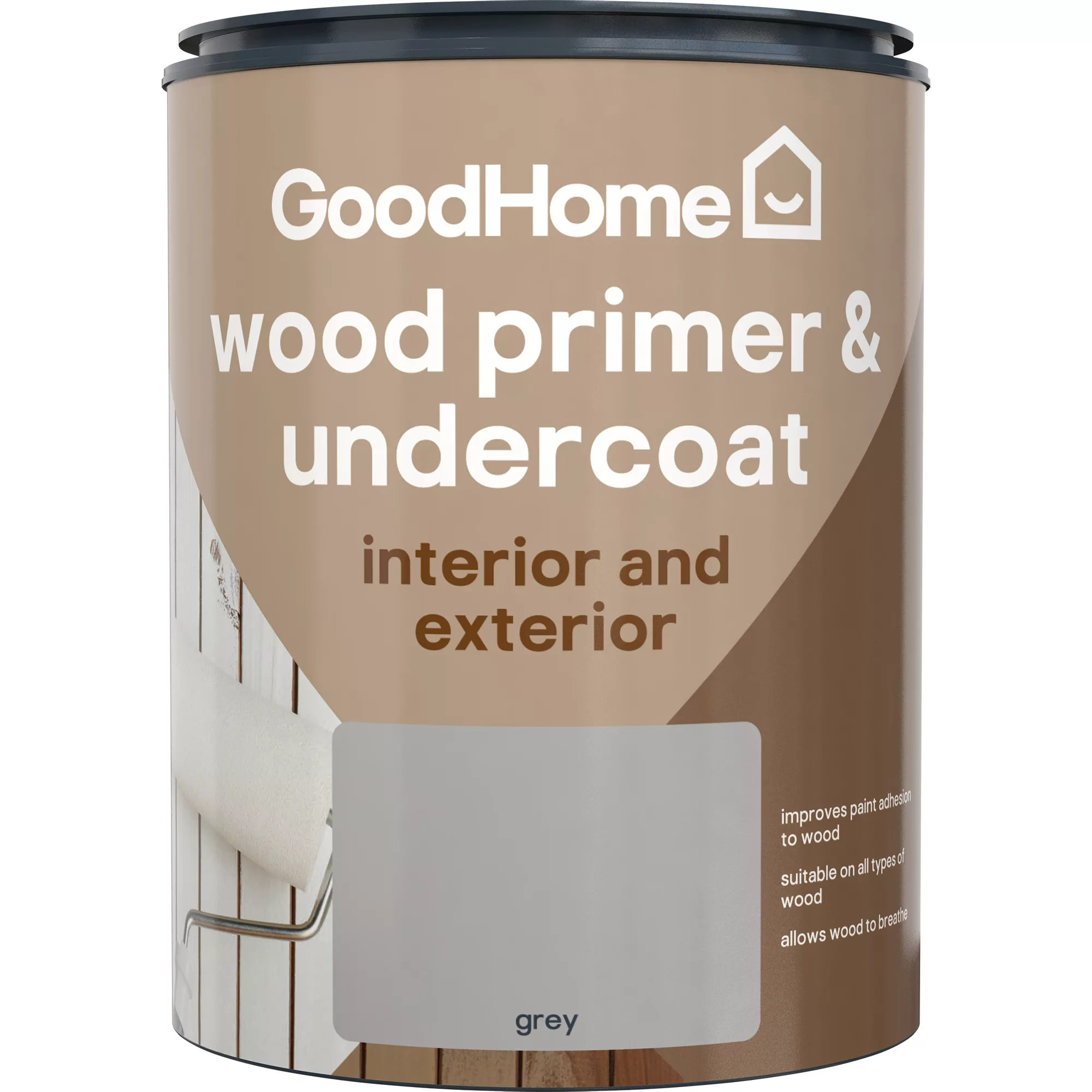 GoodHome Wood Grey Wood Primer & Undercoat, 750ml 4 GoodHome Wood Grey Wood Primer & Undercoat, 750ml - Image 2