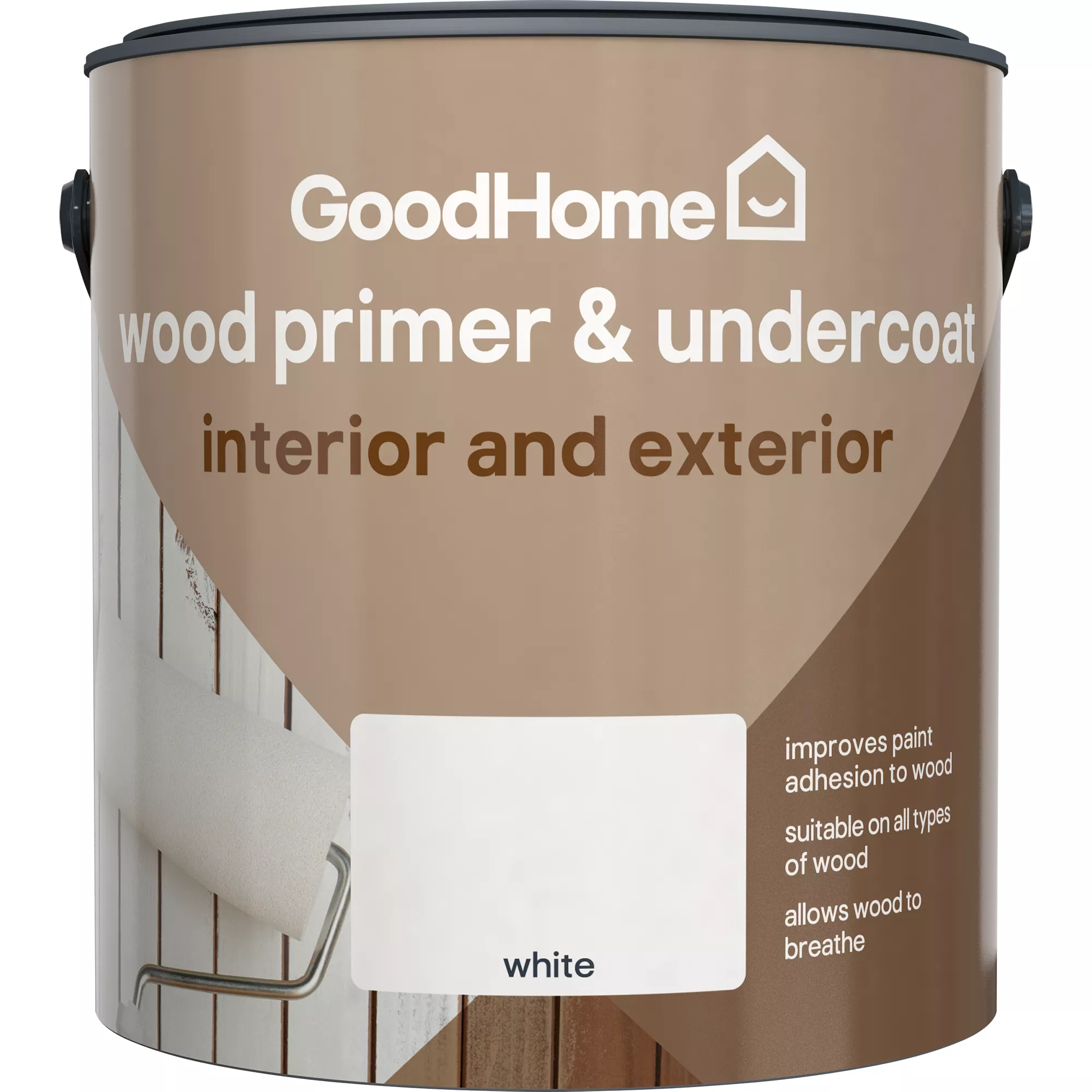 GoodHome Wood White Wood Primer & Undercoat, 2.5L 4 GoodHome Wood White Wood Primer & Undercoat, 2.5L - Image 2