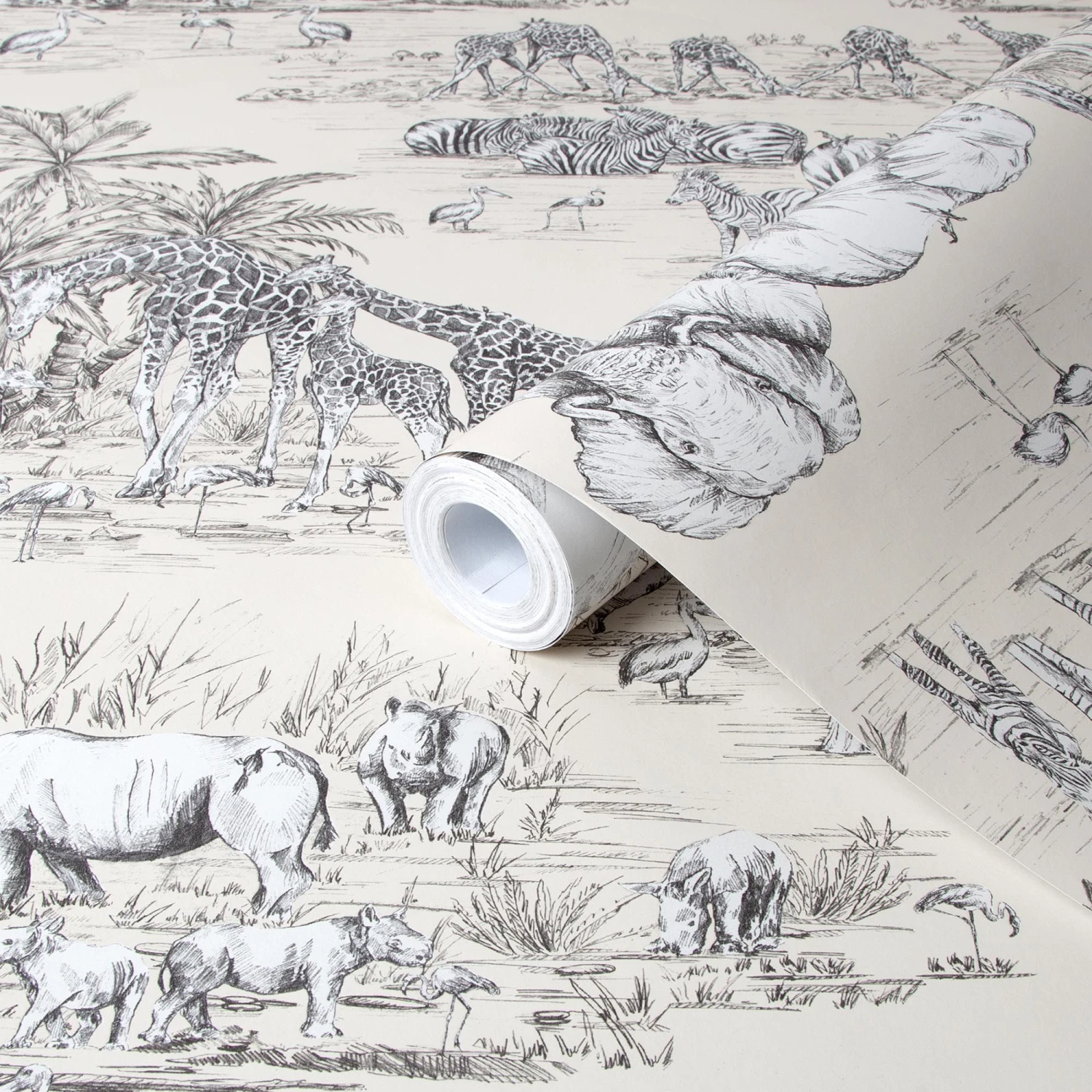 GoodHome Zircon Cream Watering Hole Metallic Effect Smooth Wallpaper 3 GoodHome Zircon Cream Watering Hole Metallic Effect Smooth Wallpaper