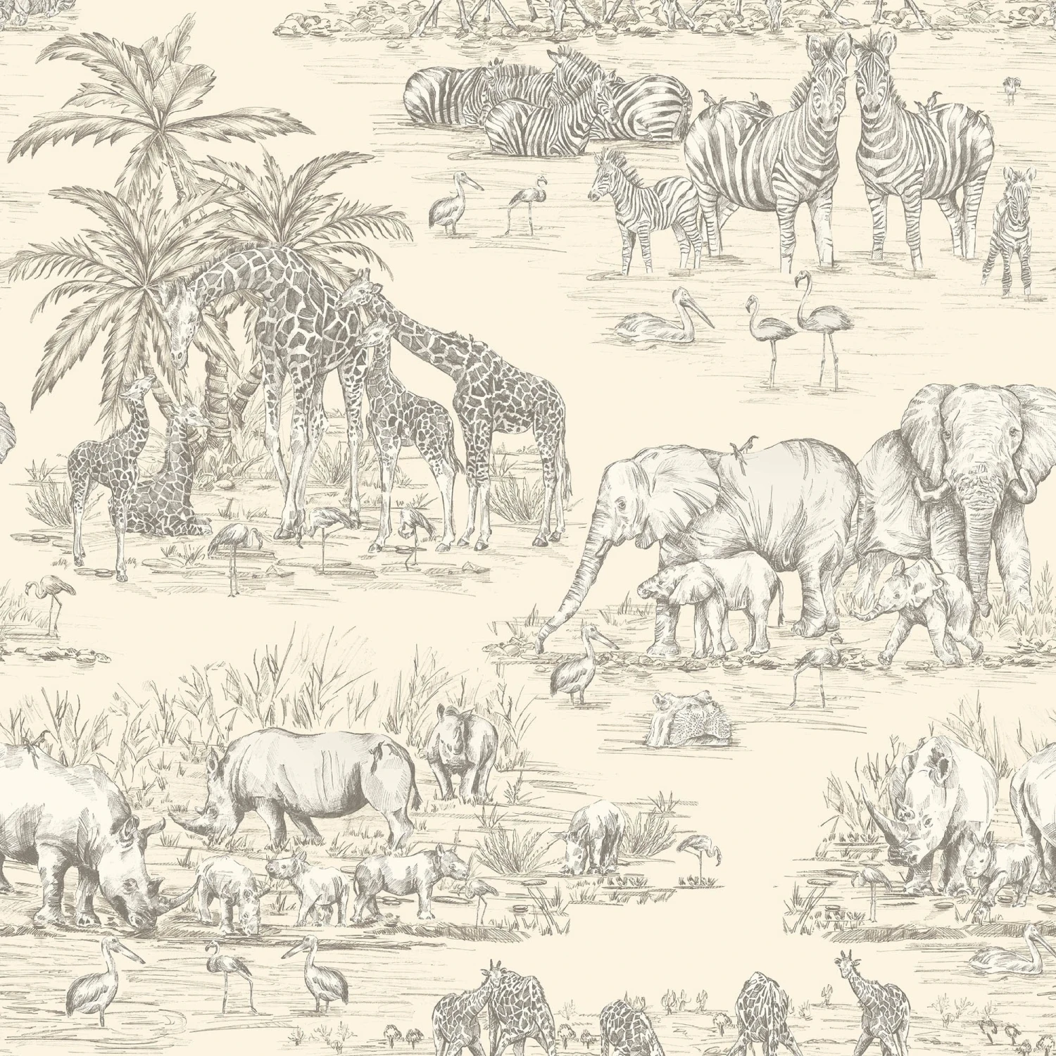 GoodHome Zircon Cream Watering Hole Metallic Effect Smooth Wallpaper 4 GoodHome Zircon Cream Watering Hole Metallic Effect Smooth Wallpaper - Image 2