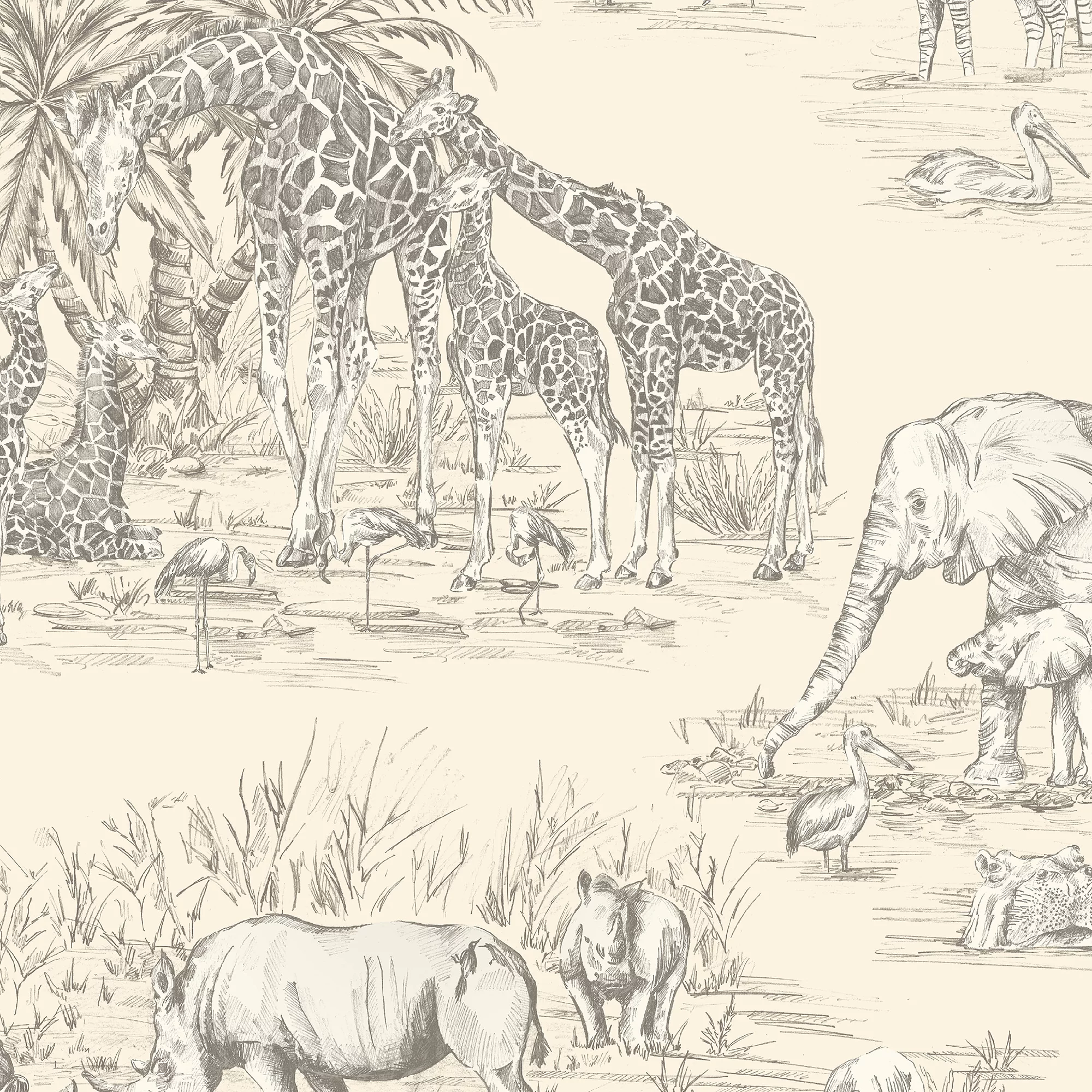 GoodHome Zircon Cream Watering Hole Metallic Effect Smooth Wallpaper 5 GoodHome Zircon Cream Watering Hole Metallic Effect Smooth Wallpaper - Image 3