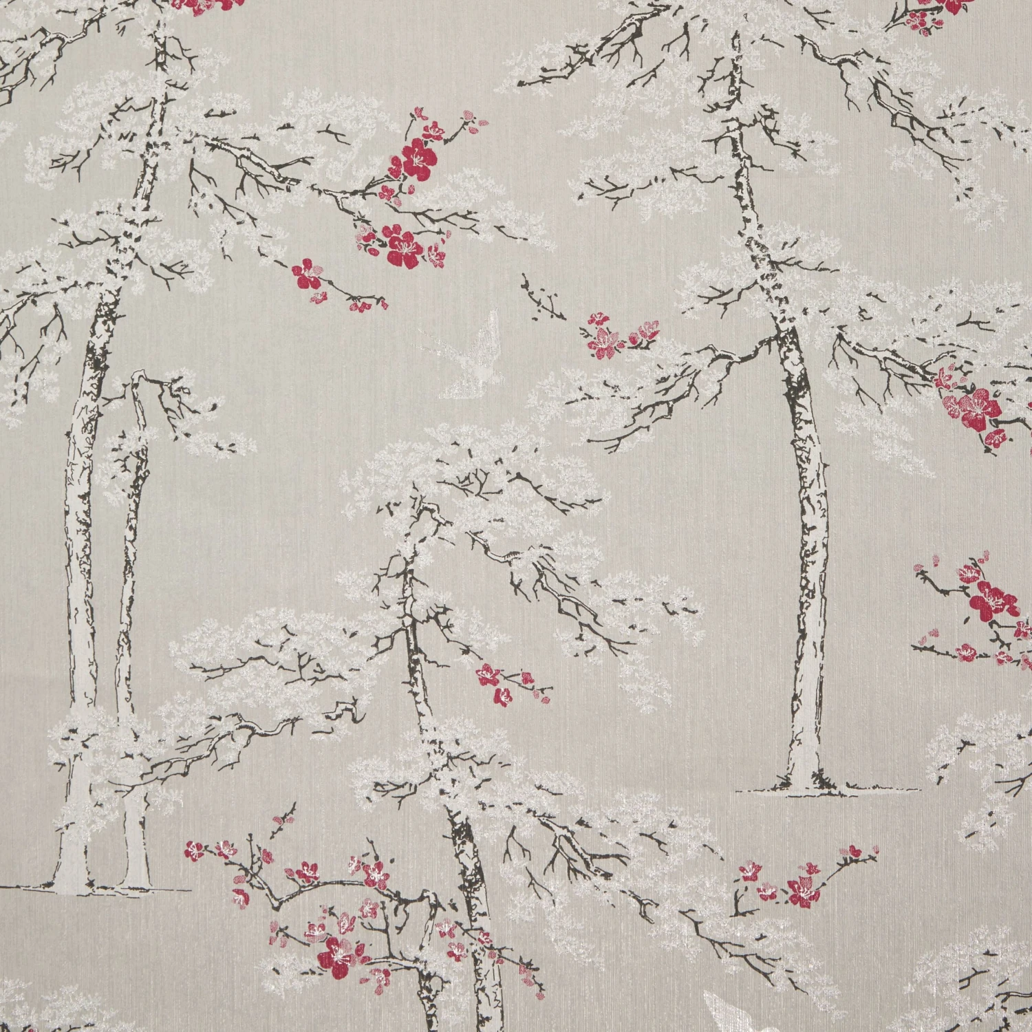 GoodHome Zumrut Grey & Plum Birds & Foliage Textured Wallpaper 5 GoodHome Zumrut Grey & Plum Birds & Foliage Textured Wallpaper - Image 3