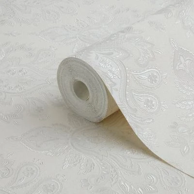 Trade Points -Trade Points goodhome abeli white russian damask metallic effect textured wallpaper3663602559924 36c bq 1