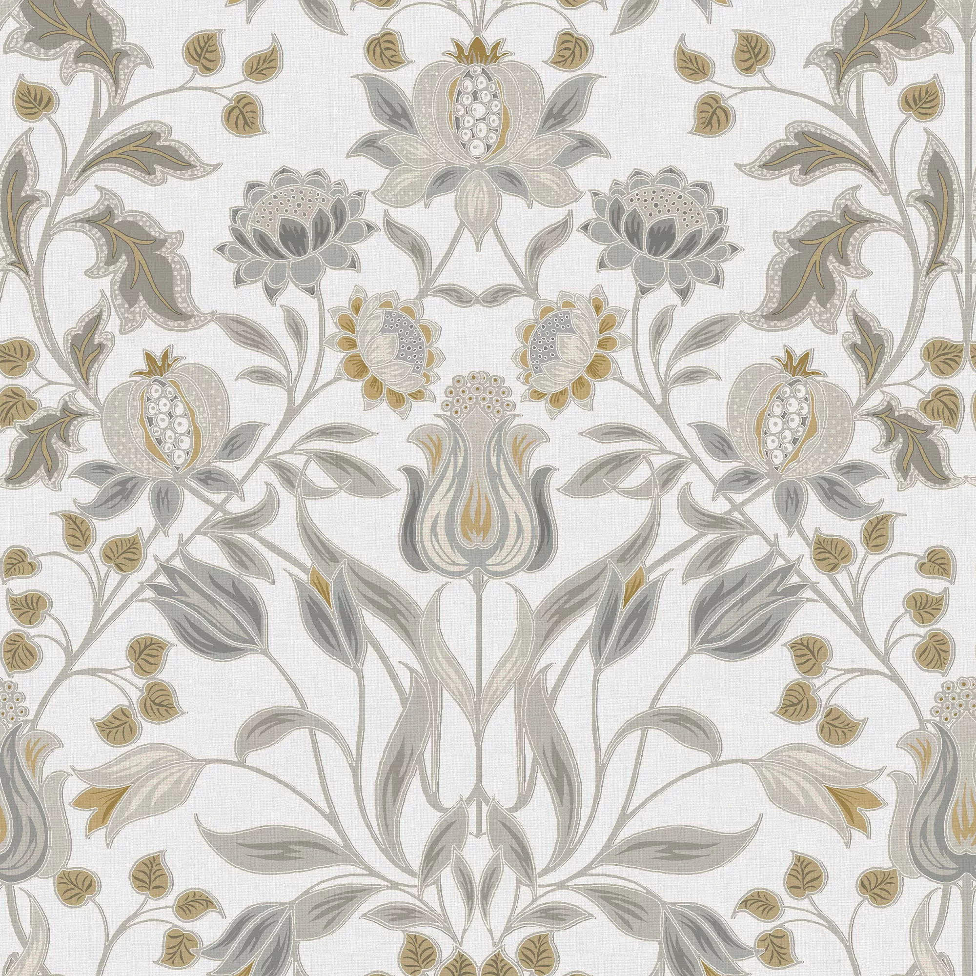 Trade Points -Trade Points goodhome acuama grey yellow ornamental metallic effect textured wallpaper5059340408446 02c 1