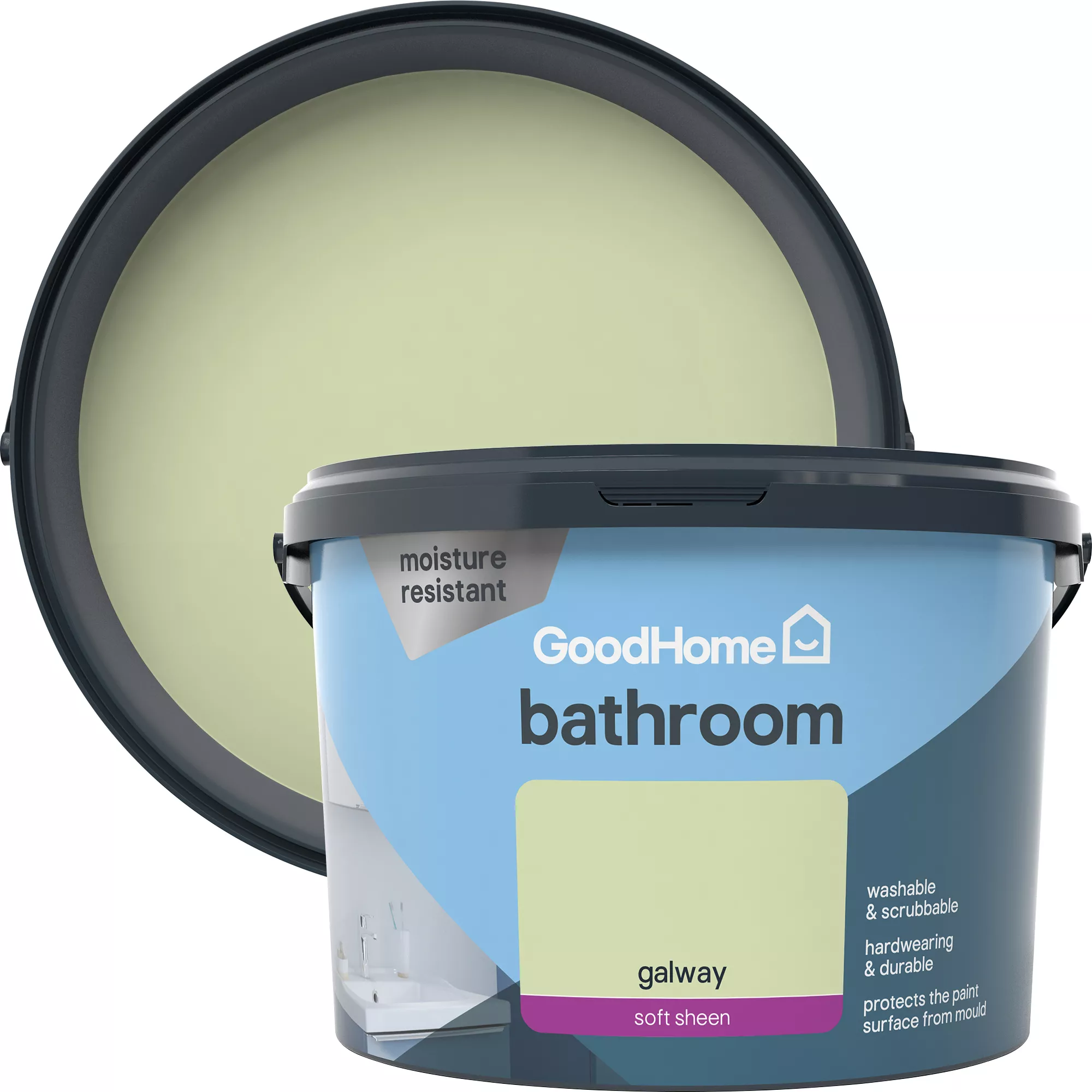 Trade Points -Trade Points goodhome bathroom galway soft sheen emulsion paint 2 5l3663602592334 37c